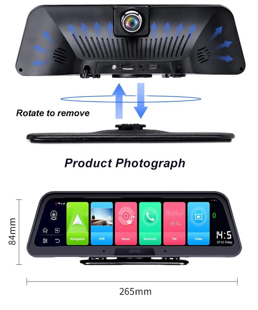 Видеорегистратор автомобильный ADINKAM 4G Android 8 1 Wi-Fi GPS Bluetooth 2 + 32 ГБ ADAS 1080P |