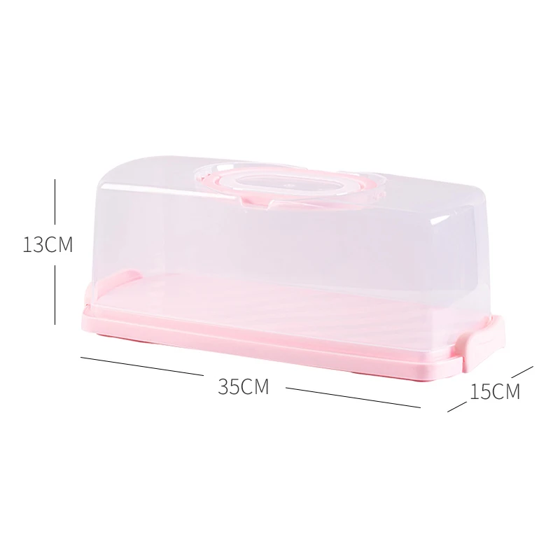 Plastic Clear Cake Box Cupcake Toast Pastry Storage Box Carrier Handle Fridge Food Fruit Dessert Container Cake Cover Case images - 6