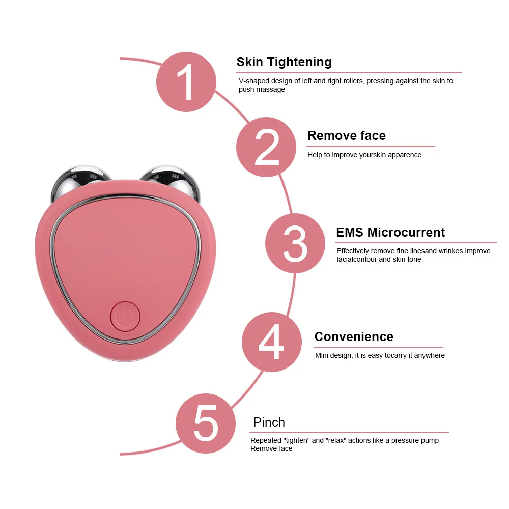 

New household facial micro-current beauty instrument portable lifting skin face-lifting edema double roller massager