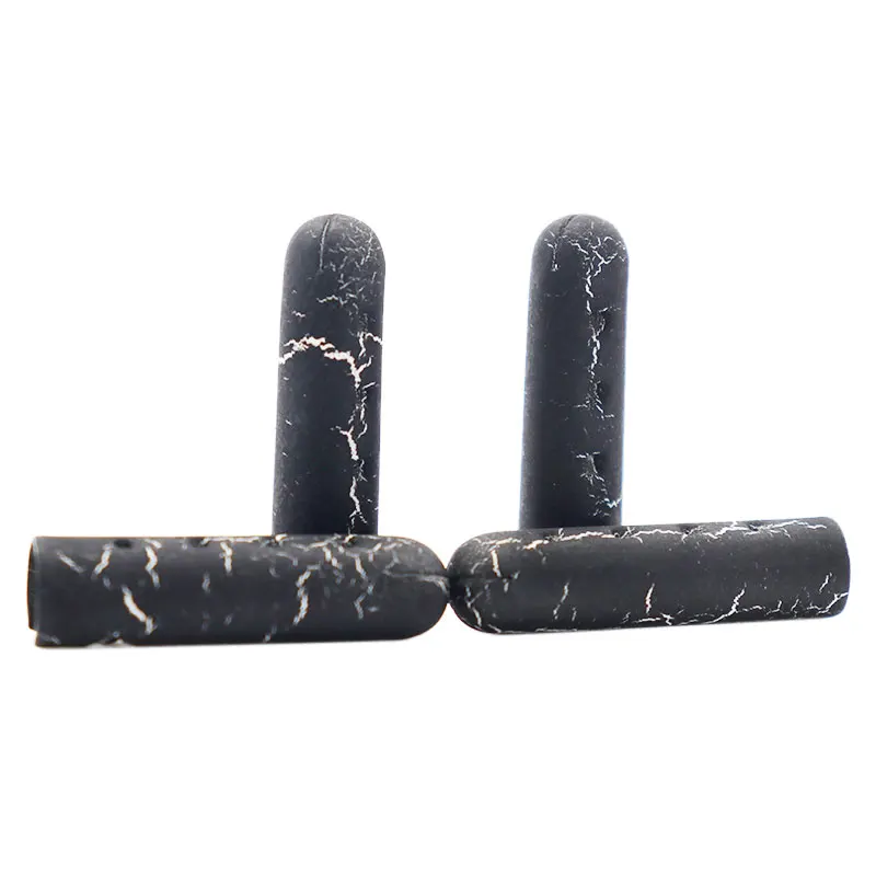 Weiou Fashion Lightnin Pattern Wholesale Metal Aglets 100pcs/set 22.4*5.8MM Sneaker Cord Copper Black Tips Rope Zinc Alloy Heads
