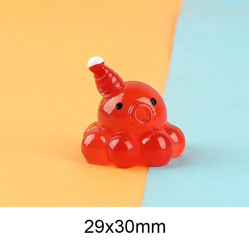 Фото Светящиеся 3D мини-фигурки осьминогов из смолы в стиле каваи, миниатюрные скульптуры для микроландшафтов, кукольных домиков, украшения для рукоделия и декора №4