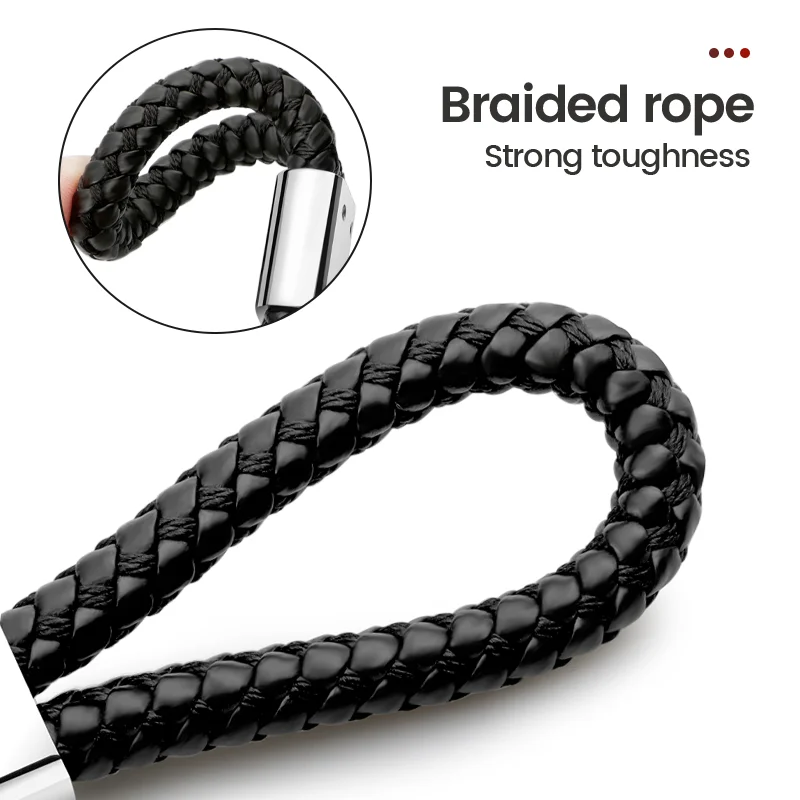 Брелок для ключей ручной работы плетеный кожаный автомобильный брелок со