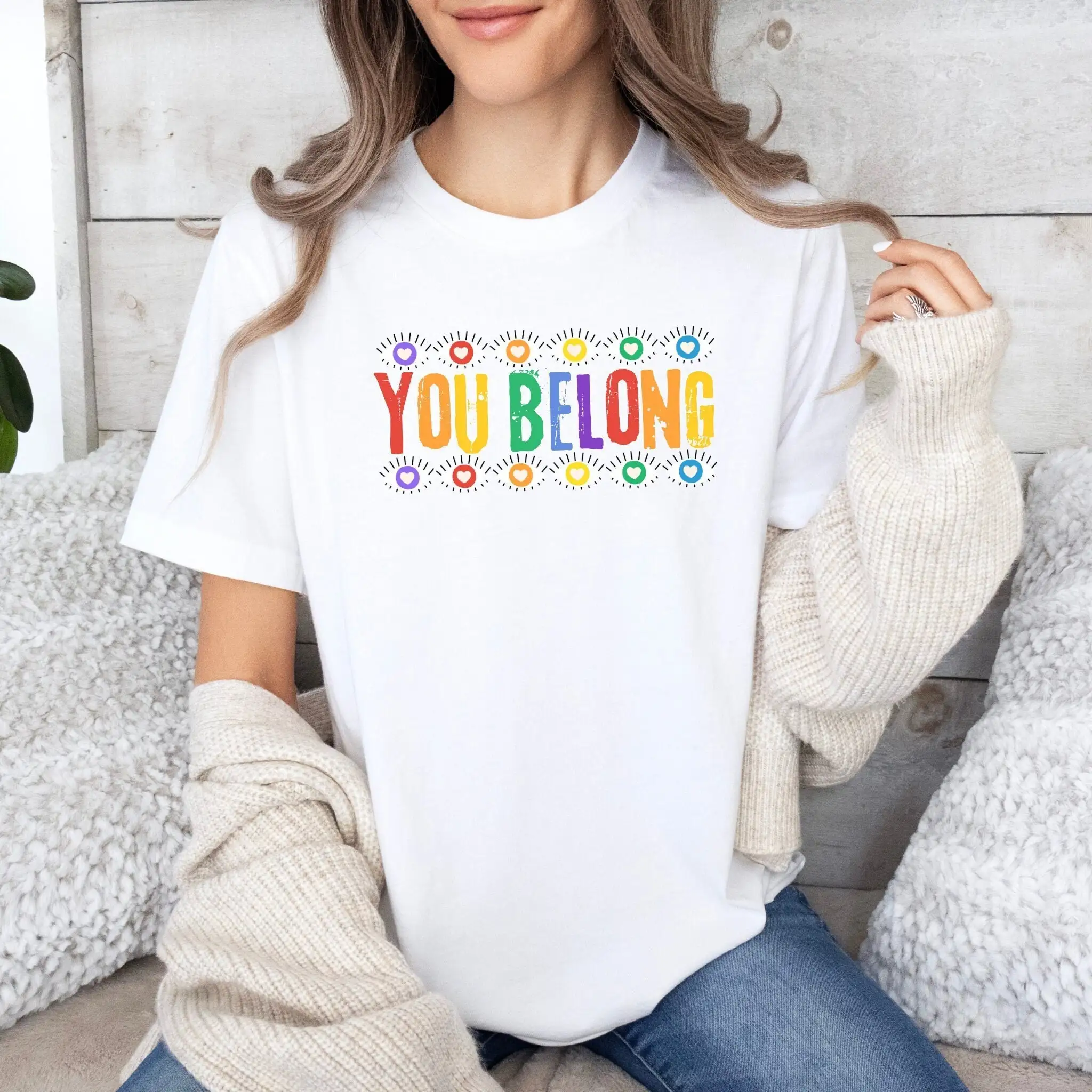 Футболка You Belong Subtle Pride Небинарная футболка Queer Trans Ally