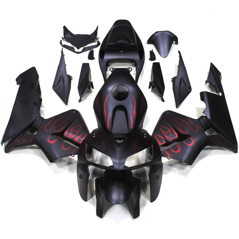 

Комплект обтекателей для мотоцикла Подходит для Honda CBR600RR F5 2005-2006 Комплект кузова Черный Красный Пламя Cbr 600rr 05 06 литьевая пресс-форма ABS