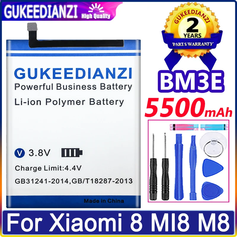 

Аккумулятор высокой емкости BN 32 BM 3E 4000/5500 мАч для Xiaomi 8 MI8 M8 BN32 BM3E, брендовый аккумулятор для телефона, литий-полимерный аккумулятор