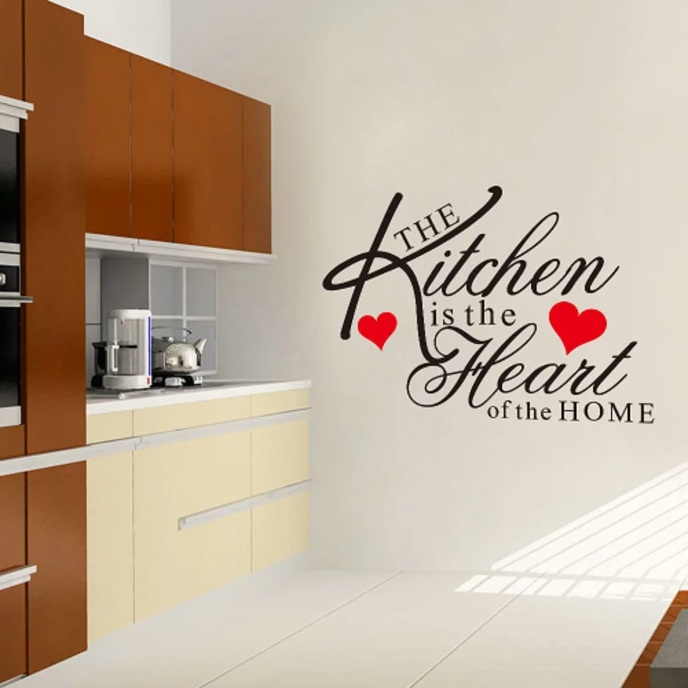 

The kitchen is the heart of the home quote wall decal ZooYoo8191 decorative adesivo de parede removable vinyl wall sticker