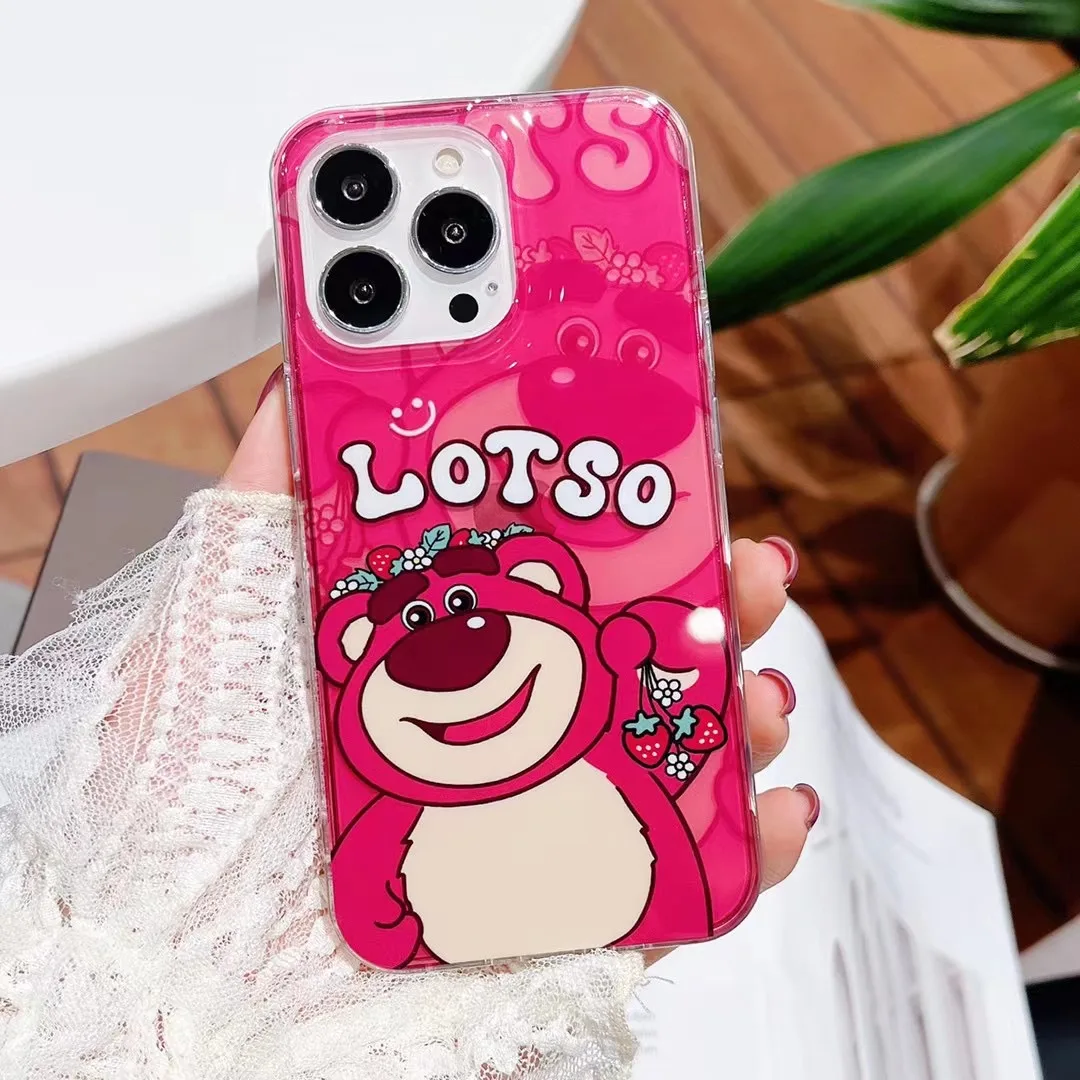 

Double-sided film Disney Winnie the Pooh Mickey Mouse Lotso Phone Cases For iPhone 14 13 12 Pro Max Back Cover