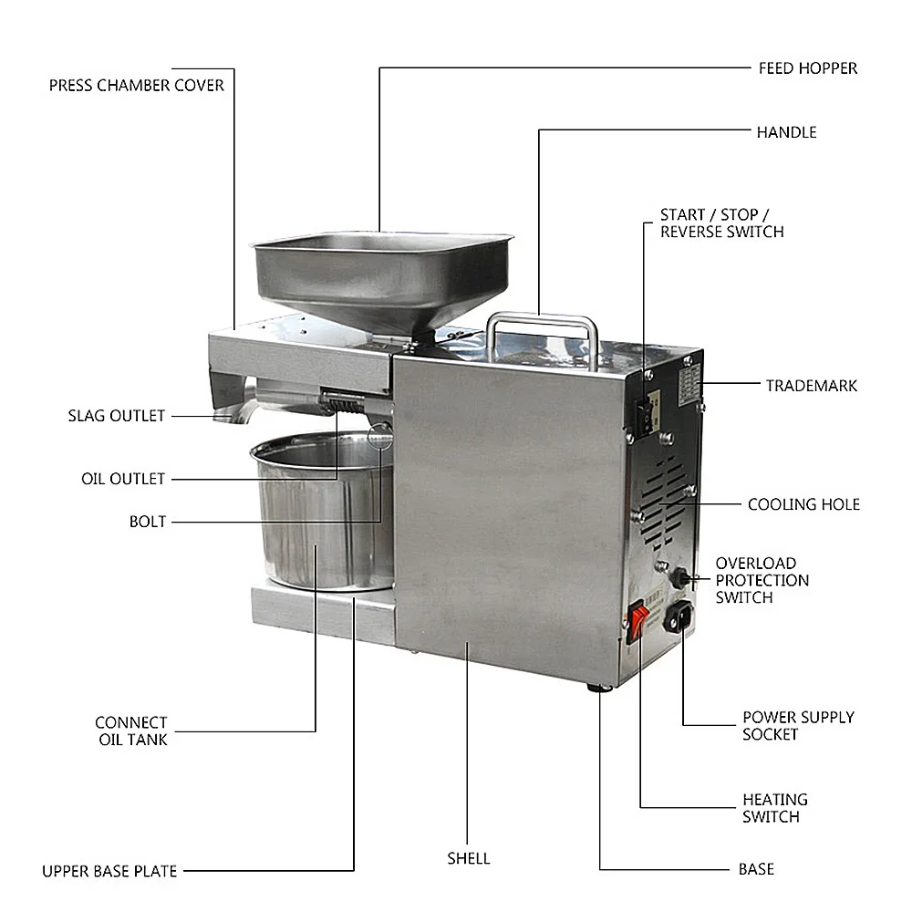Коммерческий пресс для масла Небольшой бытовой Пресс из семян арахиса и кунжута