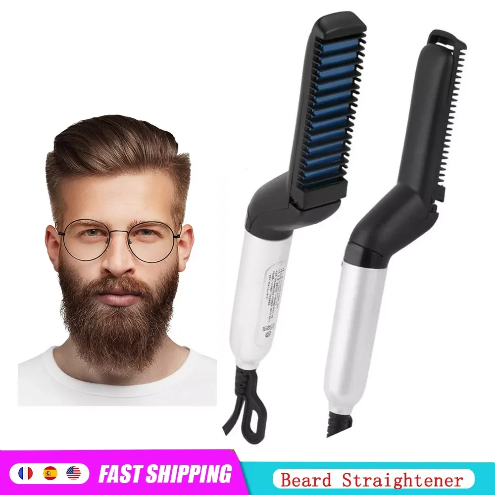 

Beard Straightener Multifunctional Hair Brush Man's Hair Flat Iron Quick Heated New Beard Straightener Hair Styling Comb For Men