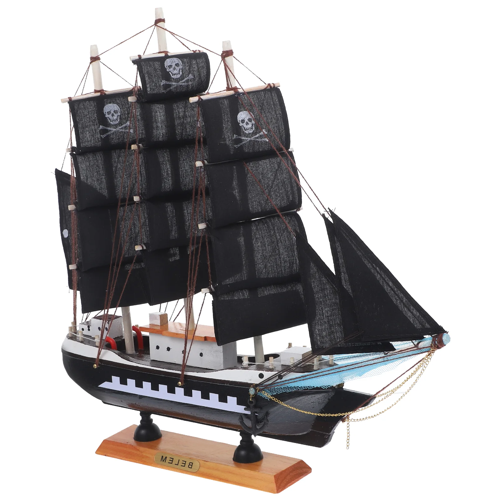 

33cm Pirate Wooden Sailing Ship Model Sailboat Decor Home Decoration Dinner Table Decorations