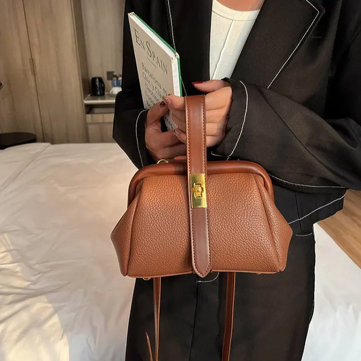 Новая дизайнерская Ретро сумка простая однотонная через плечо Роскошная