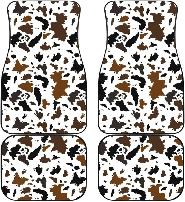 Коврик автомобильный универсальный с принтом коровы черного коричневого или