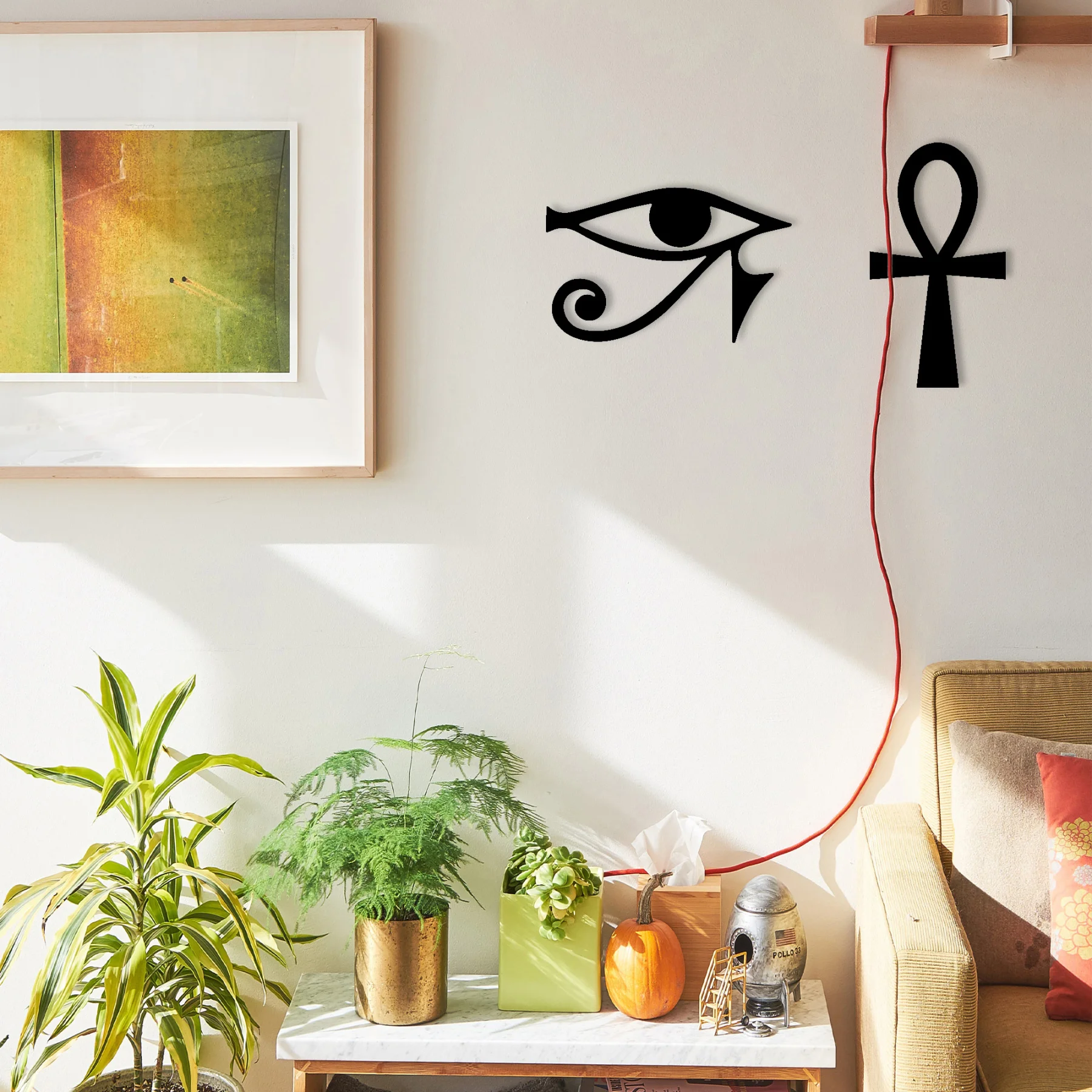 

Metal Wall Art Ankh and Horus Symbol Ancient Egypt Symbol Office Home Decoration Desktop Decor Modern Art Modern Ornaments