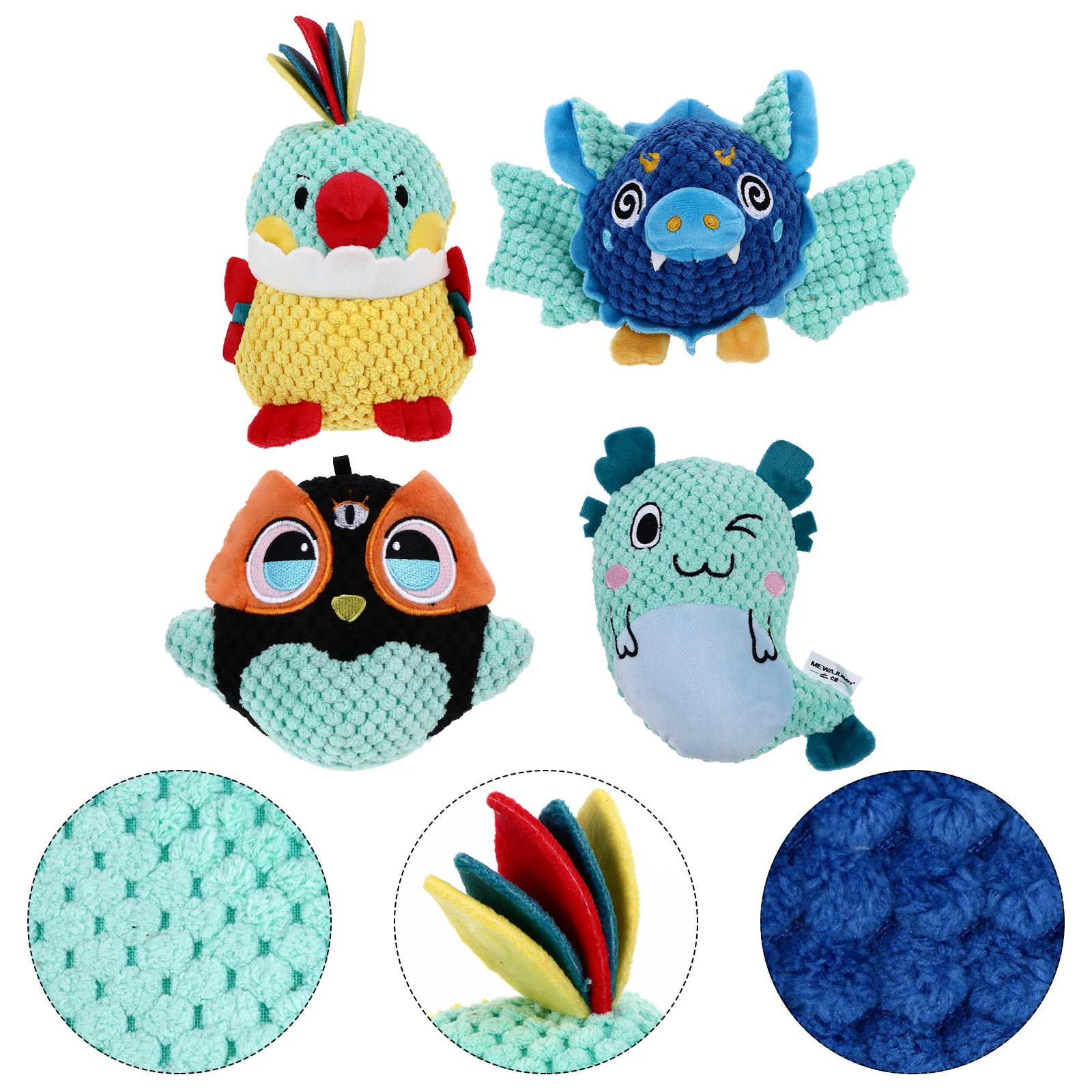 

4pcs Cartoon Pet Chewing Puppy Molar Toys Sound Pet Dog Plaything