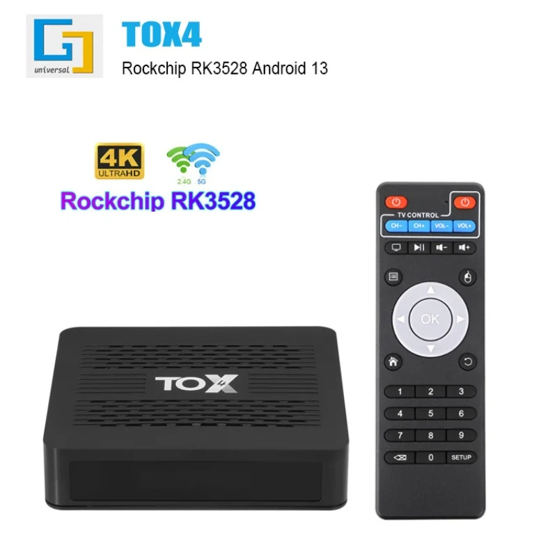 Приставка TOX4 4K HD с двойным Wi-Fi ТВ-приставкой RK3528 многоязычная ТВ-приставка оптом