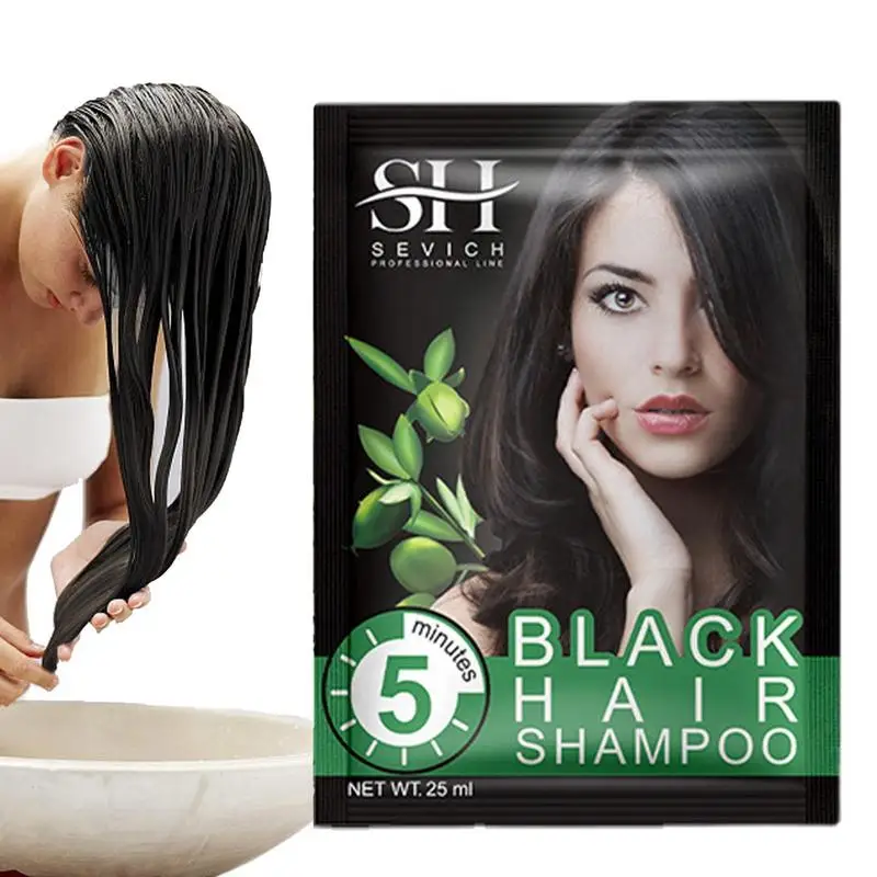

Мгновенный шампунь для черных волос 10 шт., шампунь для окрашивания волос, Полупостоянный шампунь для волос, натуральные ингредиенты, мгновенная краска для черных волос