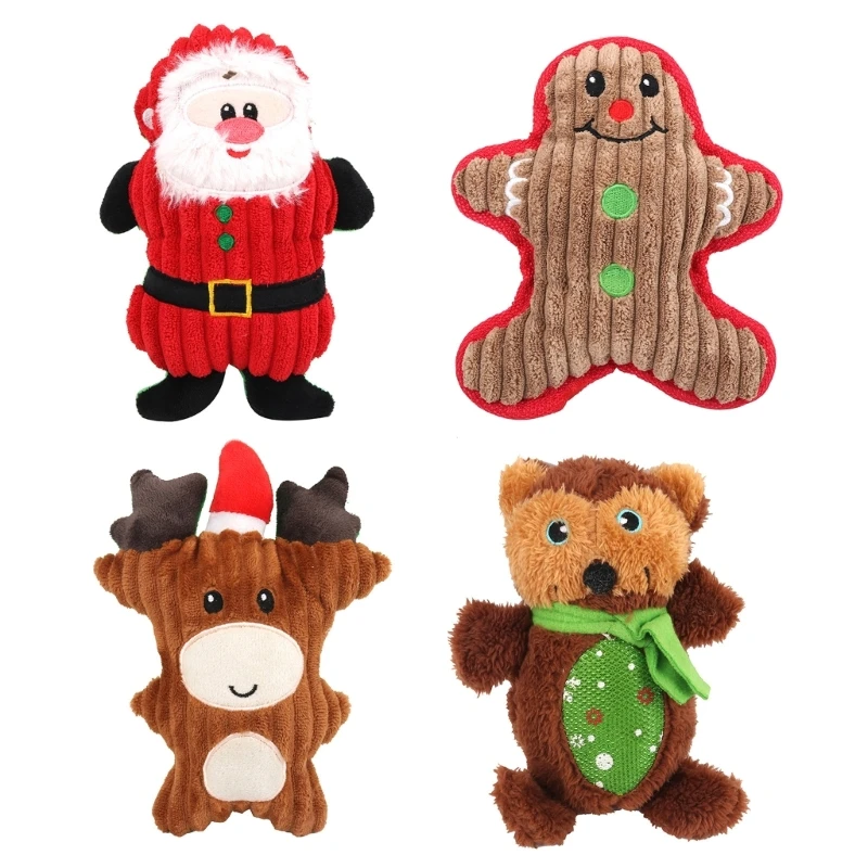 

Собака интерактивная игрушка пищалка плюшевый Рождественский подарок для собак вытащить игра 090C