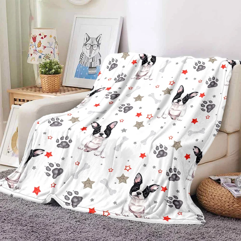 

Мультяшное одеяло, супермягкое Фланелевое покрывало для спальни, кушетки, дивана, подарок для мальчика, девочки, королевы, большого размера, Бостон-терьера, собаки, Мопса