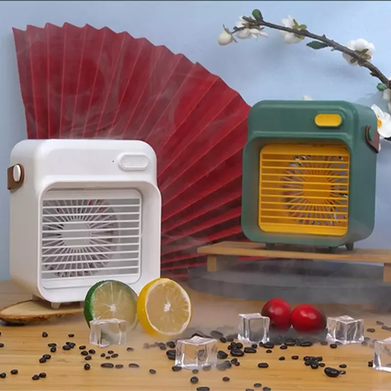 

2023New Mini Air Conditioner Air Cooler Fan Spray USB Portable Desktop Evaporative Air Humidifier Bedroom Cooling Fan 2400mAh Ai