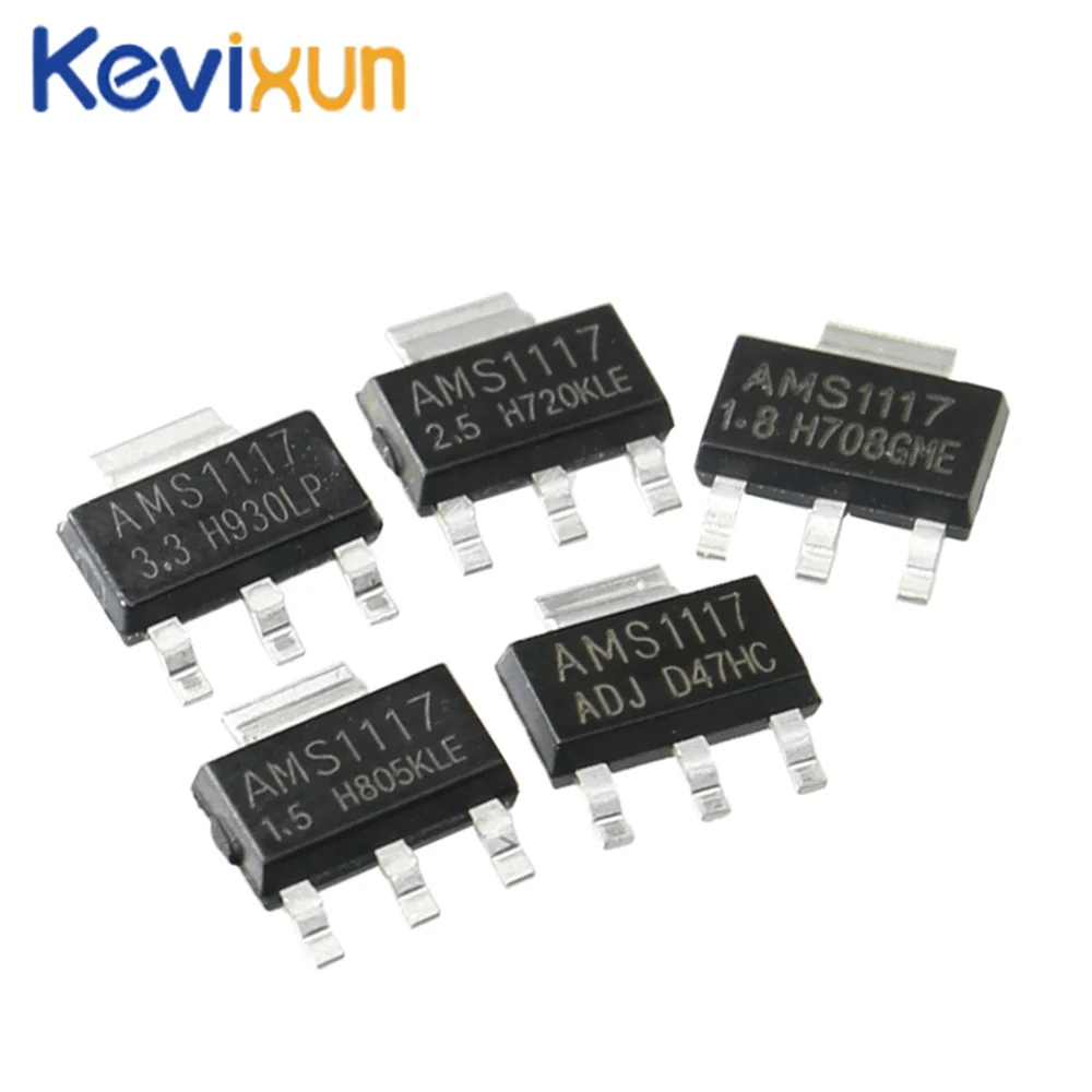 20PCS AMS1117 1.2V 1.5V 1.8V 2.5V 3.3V 5V ADJ LM1117 1117 Linear Voltage Regulator SOT223 IC New