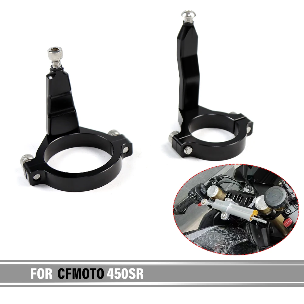 

For CFMOTO 450SR Motorcycle Front Shock Damping Titanium Ruler Base Changing Handlebars Steering Damper Mounting