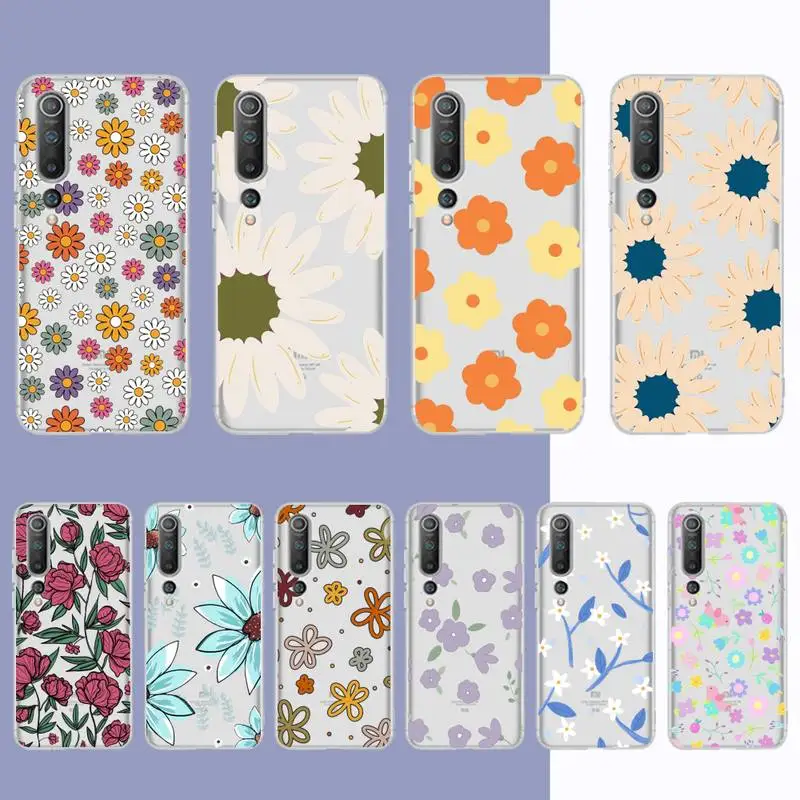 

Flower illustration Phone Case for Samsung S20 S10 lite S21 plus for Redmi Note8 9pro for Huawei P20 Clear Case
