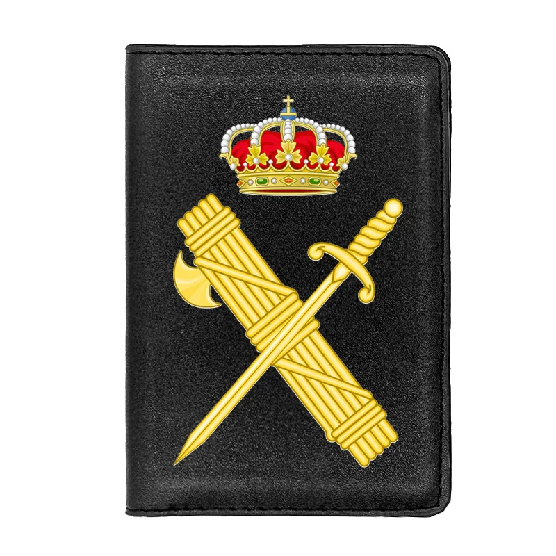 

Крутая Обложка для паспорта с принтом гражданского символа Guardia, чехол для удостоверения личности и кредитных карт, дорожный Черный кожаный...