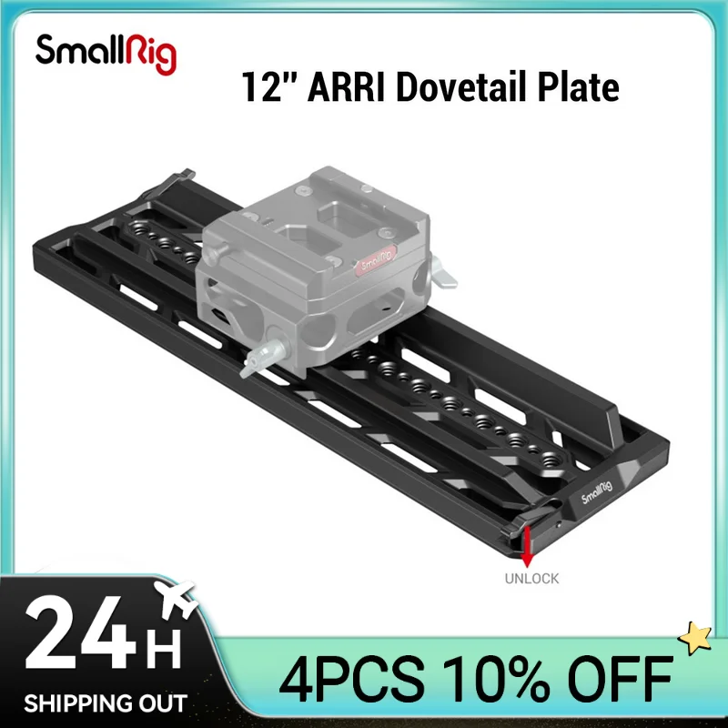 

SmallRig 12'' ARRI Dovetail Plate Compatible with O'Connor Fluid-Head Multiple 1/4"-20 & 3/8''-16 Threaded Holes 3772