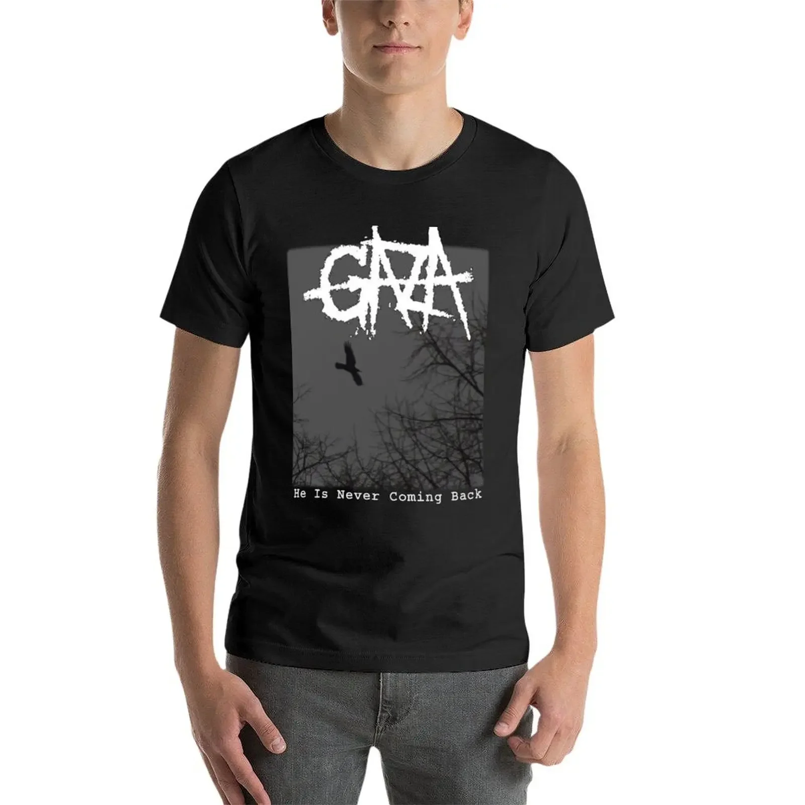 Gaza - He Is Never Coming Back Grindcore Hardcore T-Shirt graphics shirts graphic tees outfits for men
