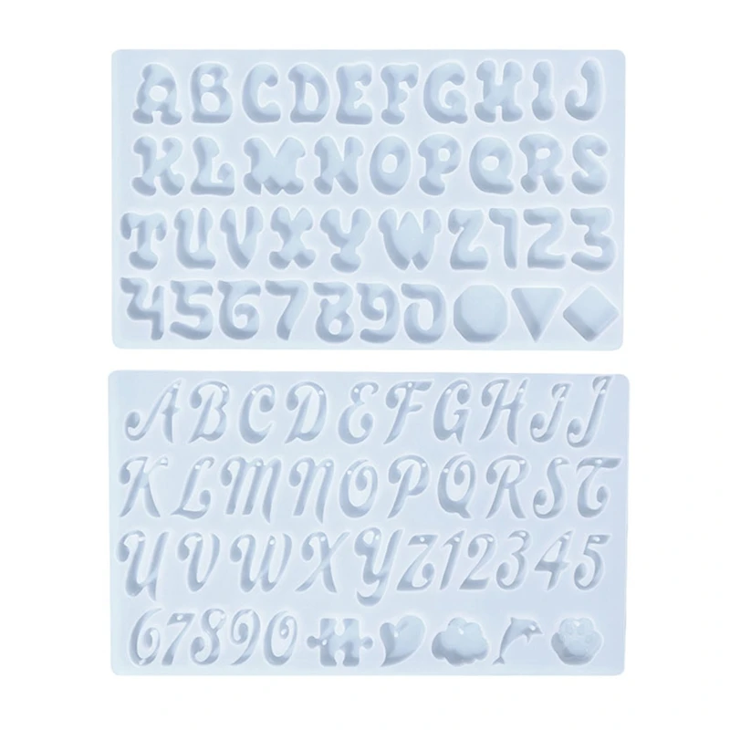 

41XC English Letter Pendant Resin Mold Kit Funny Letter Silicone Casting Mold Alphabet Resin Casting Mold Art Craft Tools Kit