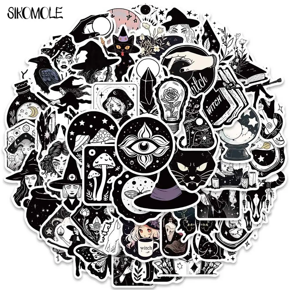 

10/30/50 шт., детские черно-белые наклейки