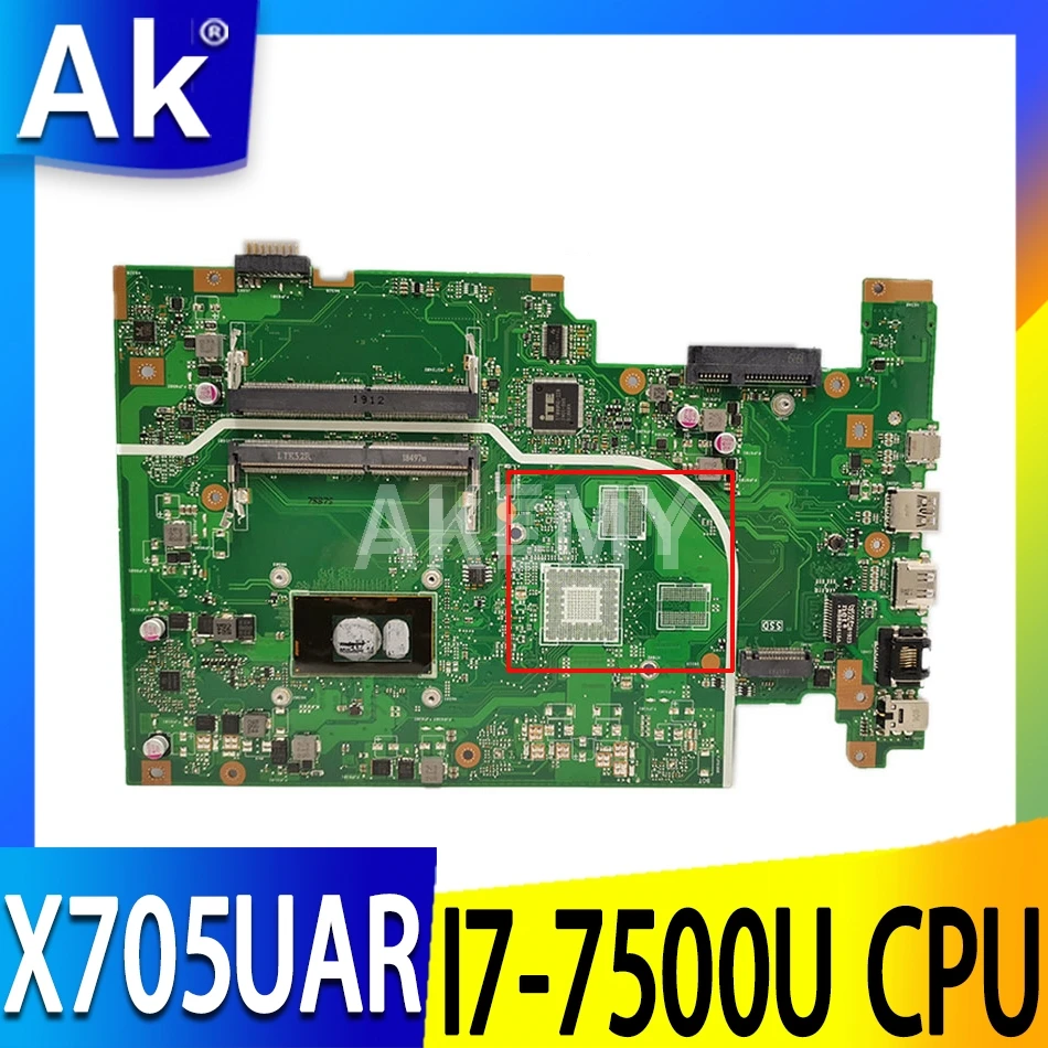 

For ASUS Vivobook 17 X705UQ X705UAP X705UAR X705UA X705U X705NA Laptop motherboard Mainboard I7-7500U CPU 2.7 GHZ