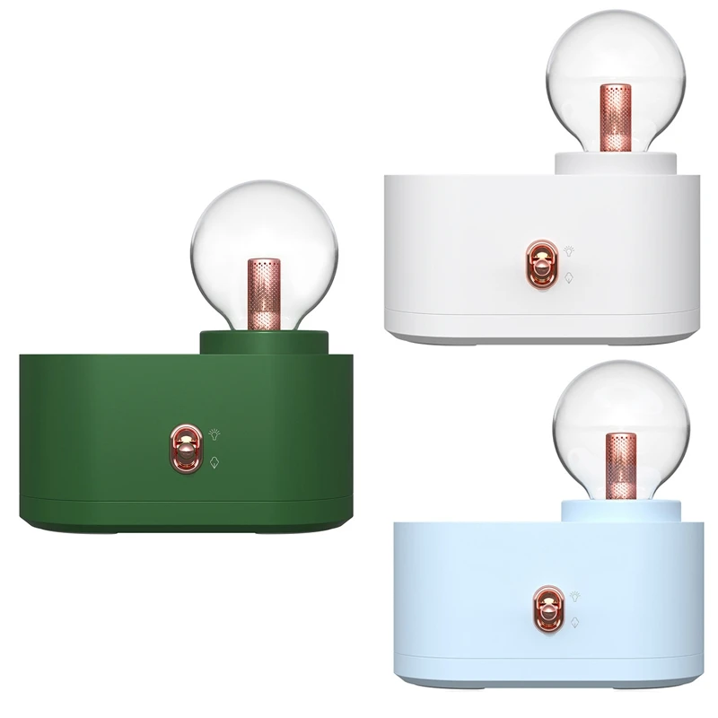 

Air Humidifier, USB Bulb Shape Hand-Held Mistmaker With Light For Home