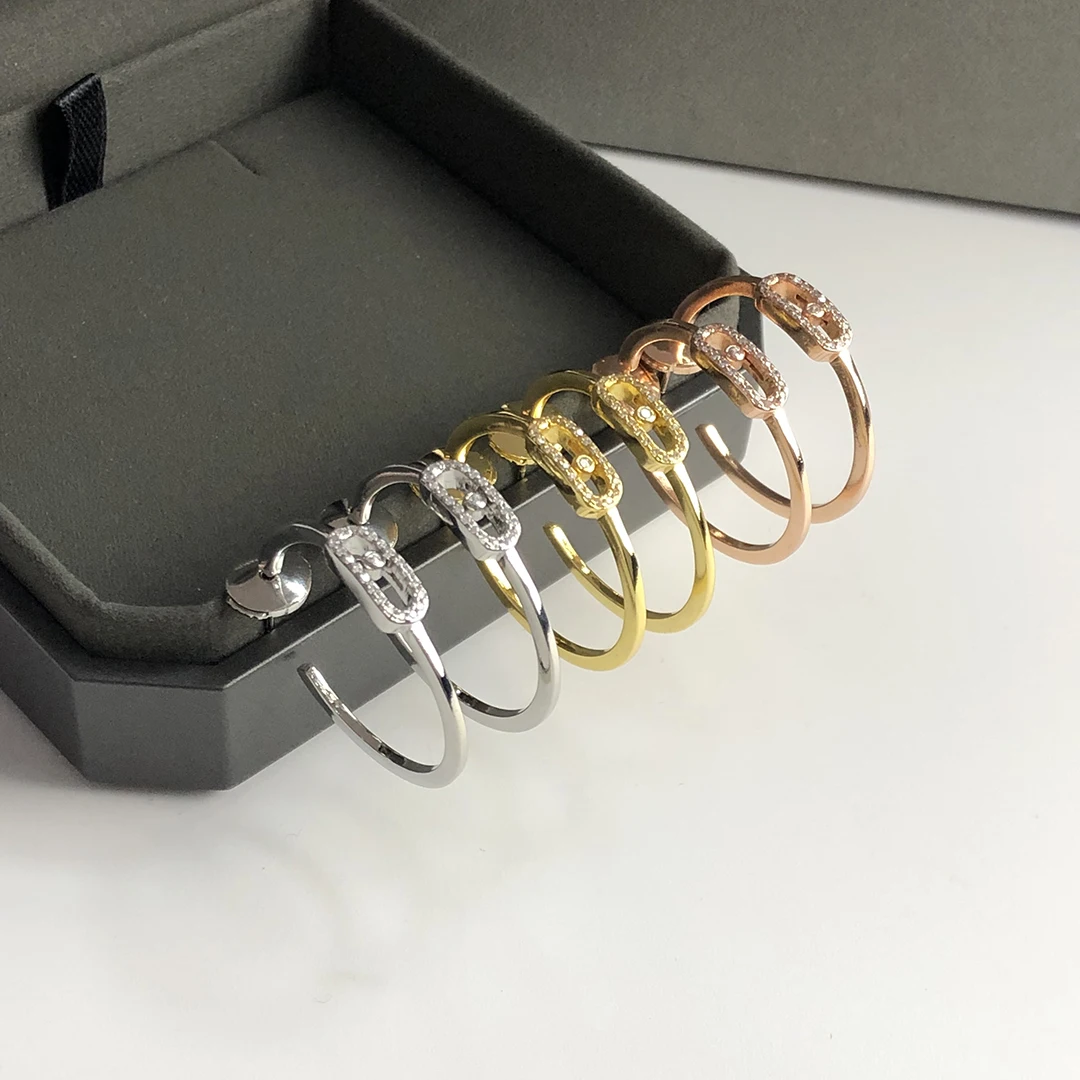 

French classic luxury jewelry Move series 925 sterling silver trendy circl earrings for women birthday party holiday lovers gift