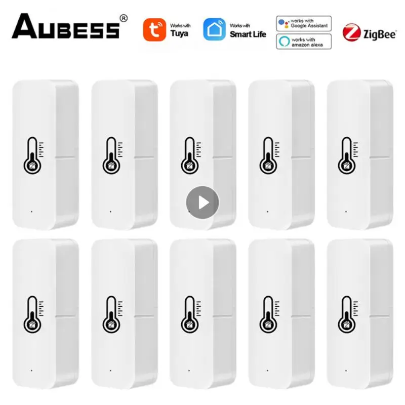 

AUBESS Smart ZigBee 3.0 Temperature And Humidity Sensor Tuya Smart Life APP Monitoring Remind Works With Alexa Google Home