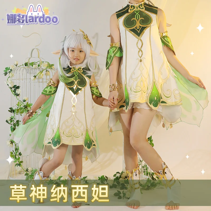 

Nahida Cosplay Genshin Impact Nahida Kids Costume Halloween Girls Costume Lolita Cute Dress parent-child wear halloween props
