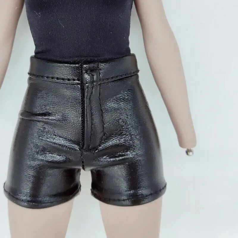 

Only Shorts 1/6 Scale Female Black High Waist Pu Leather Shorts Pants Model