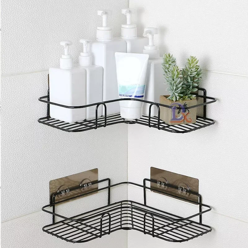 

NEW2022 Bathroom Shelf Kitchen Organizer Shelves Corner Frame Iron Shower Caddy Storage Rack Shampoo Holder For Bathroom Accesso