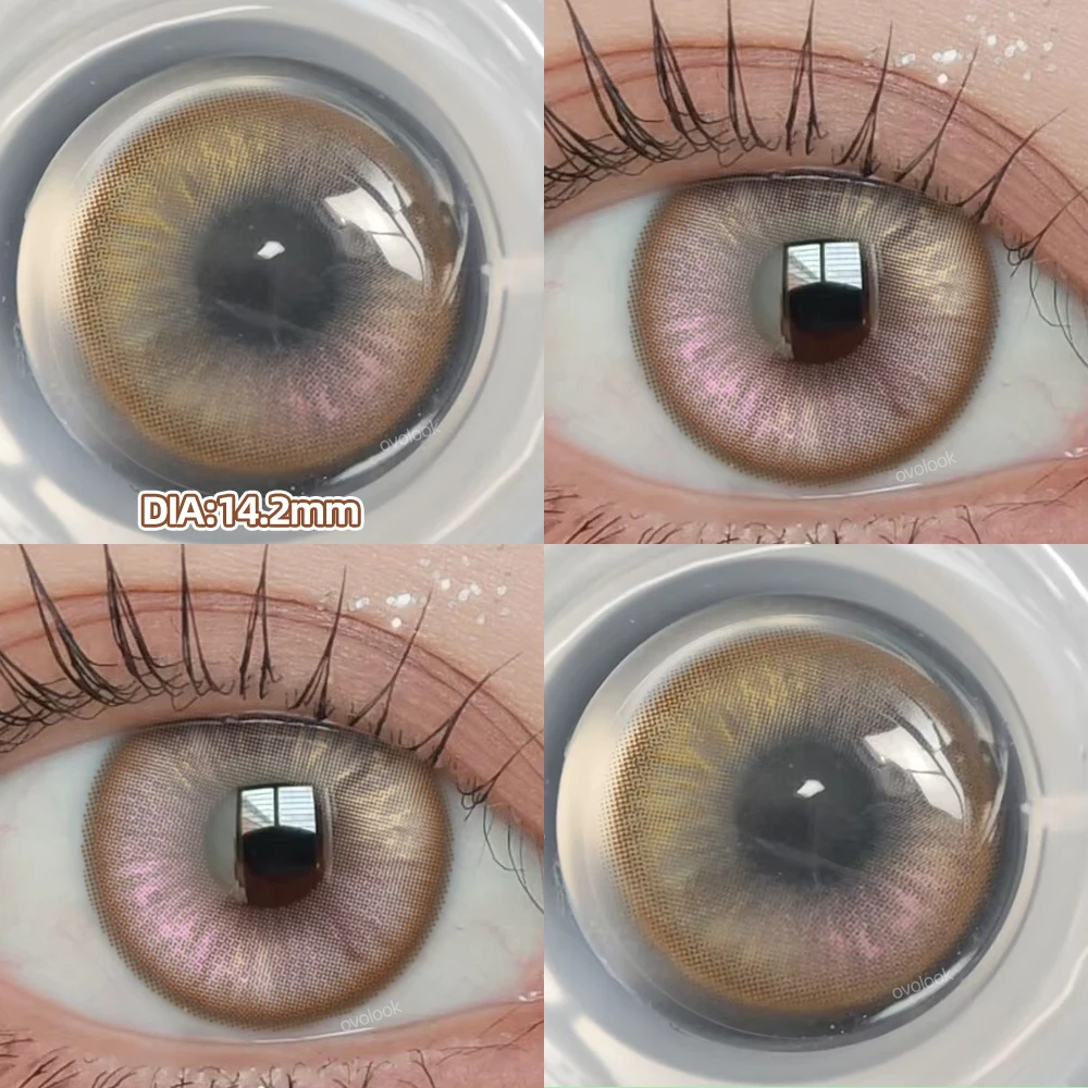 Фото OVOLOOK-2 шт. радужные цветные контактные линзы для глаз, линзы для близорукости, цветные линзы Belleza для учеников, цветные линзы для макияжа, градиентные линзы №3