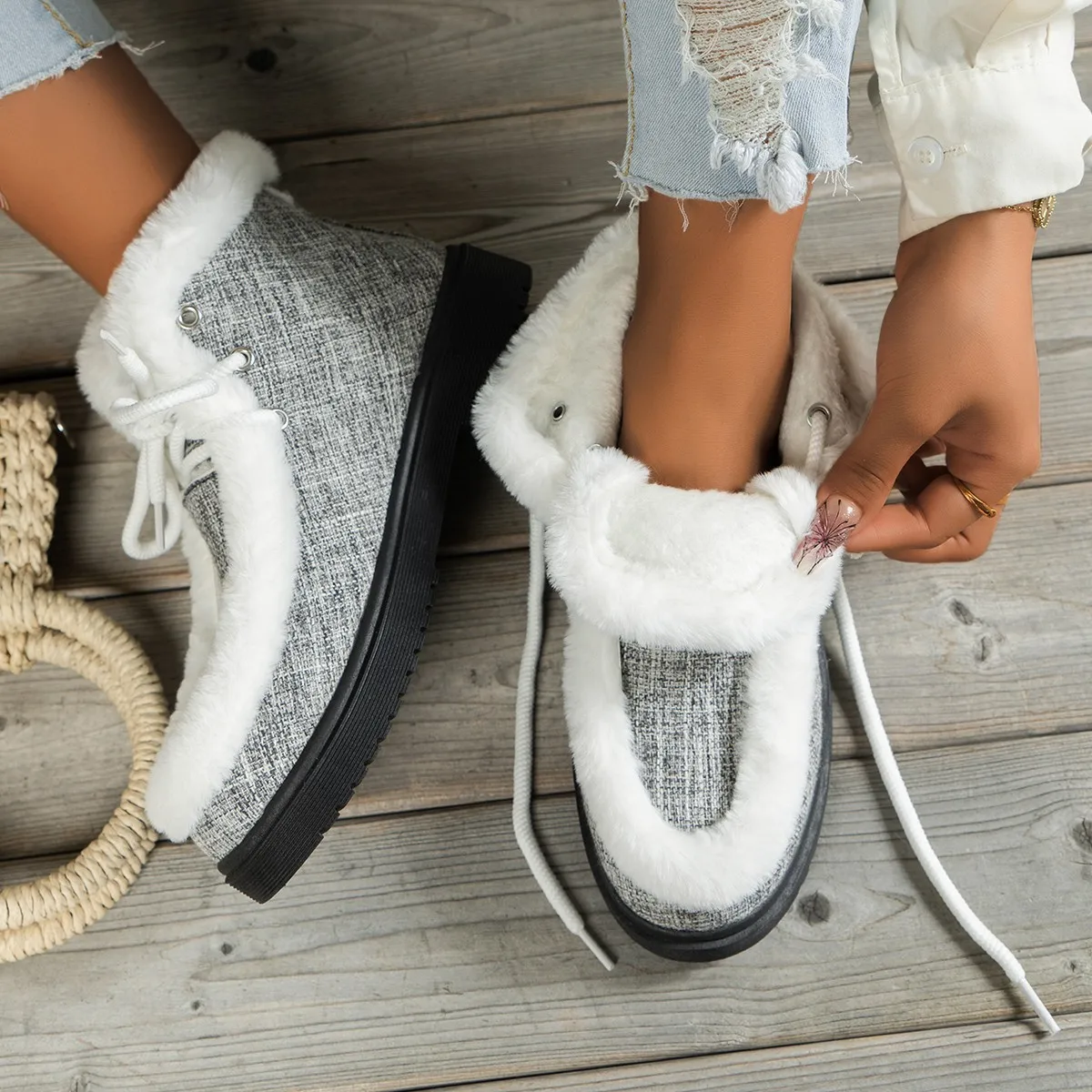 Зимние ботинки женская зимняя обувь из плюша и хлопка новые Нескользящие