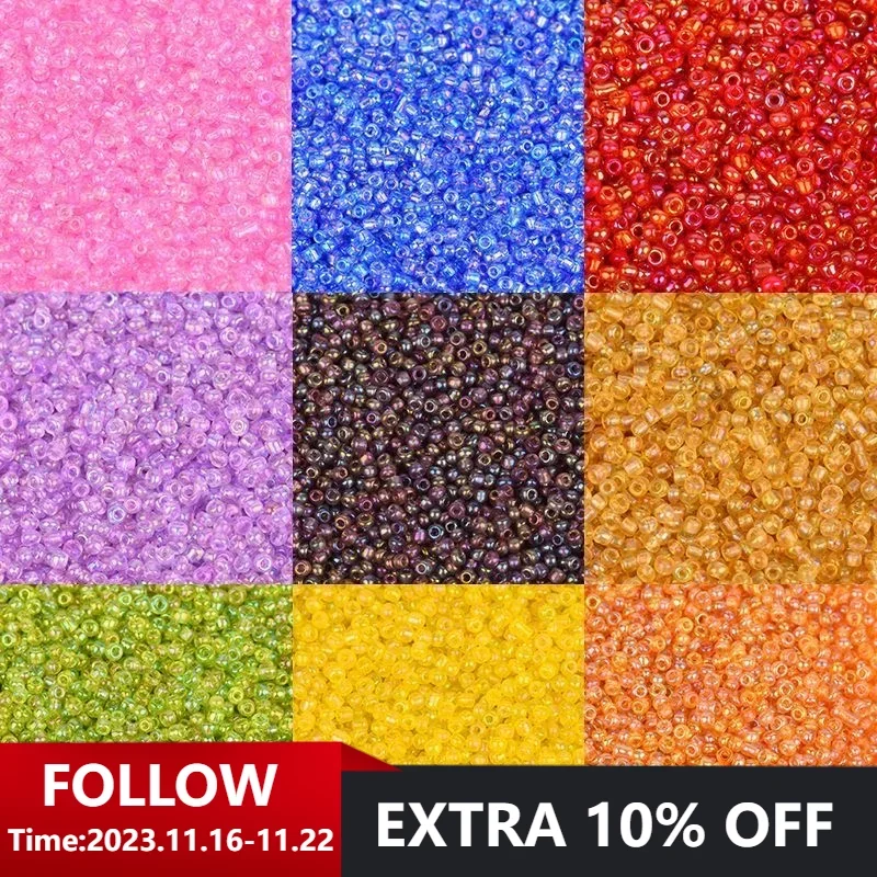 

10g 2mm 3mm 4mm Spacer Glass Seed Beads AB Colorful Czech Glass Seedbead For Jewelry Making Handmade DIY Bracelet Accessories