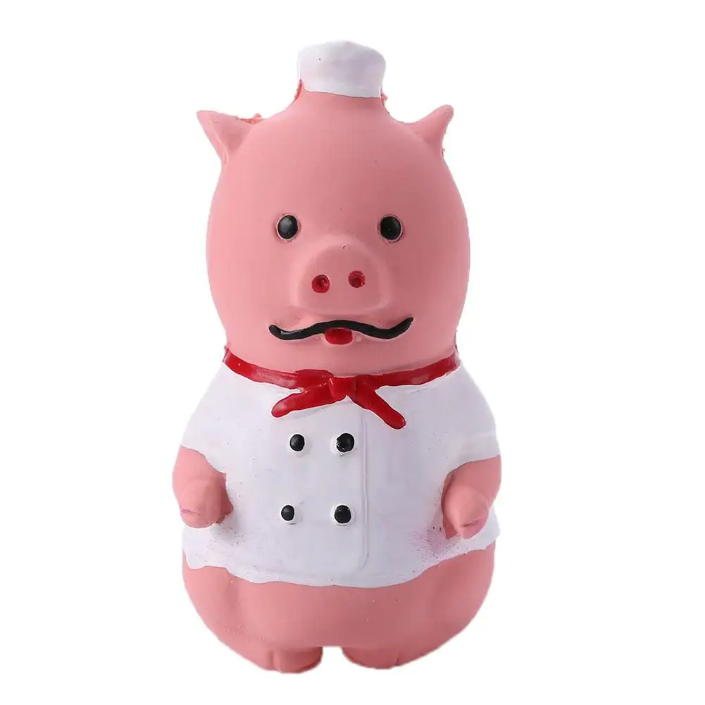 

Skillful Manufacture Puppy Dog Funny Toy Superior Quality Latex Doll Chef Piglet Biting Chew Sound Squeak Pet Products