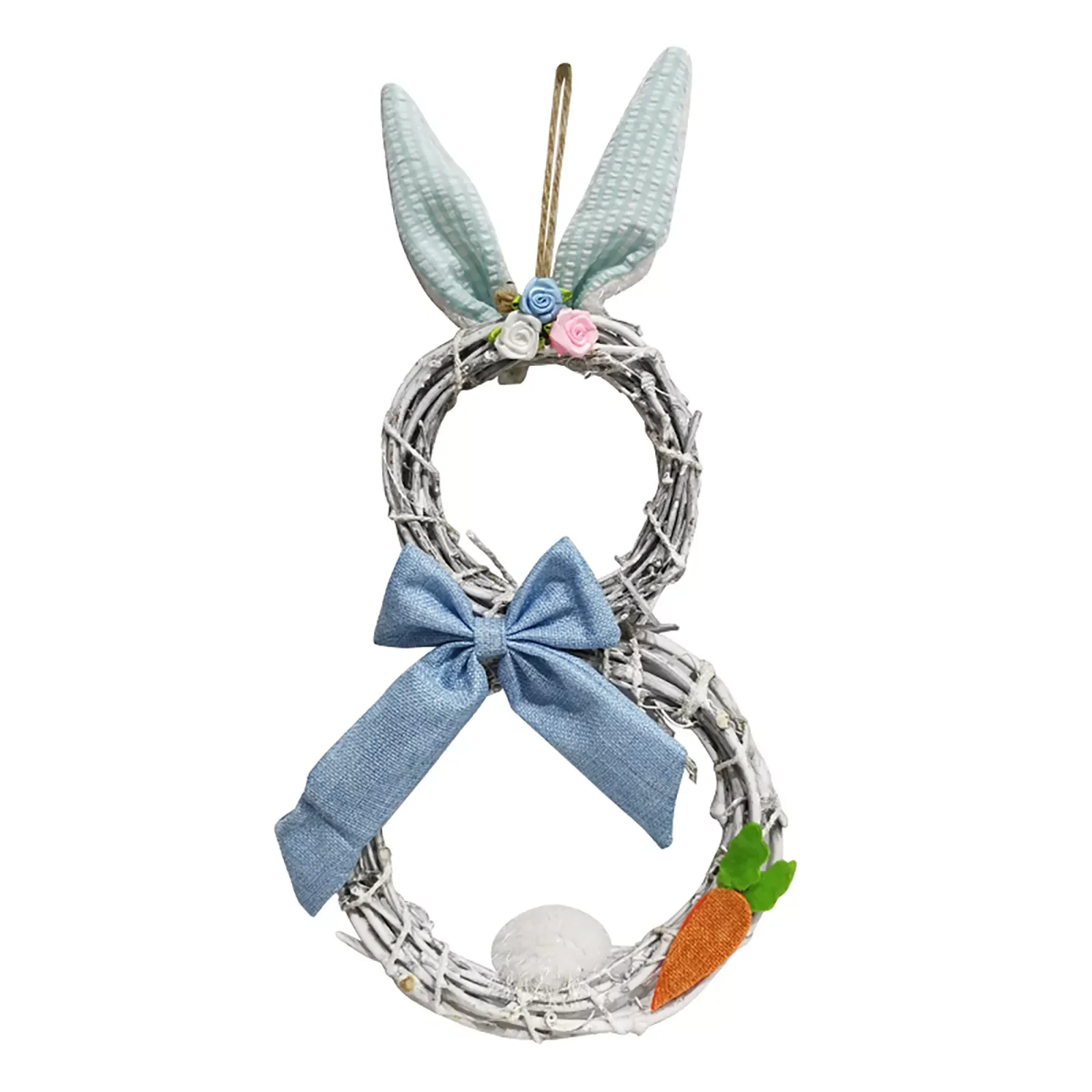 

NEW2023 Wreath for Valentines Day Easter Decorations With Lights Decorating Rattan Circle Wreath Ornaments Door Wall