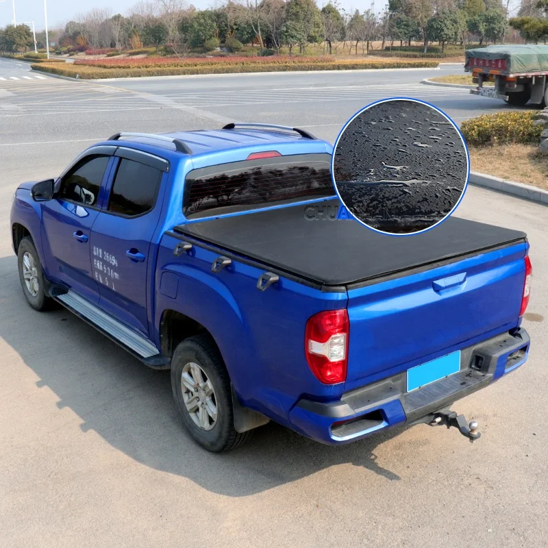 Фото Чехол на кровать для пикапа, мягкий складной чехол Hilux Vigo Tonneau для chevy silverado mitsubishi Triton ford Raptor F150 №3