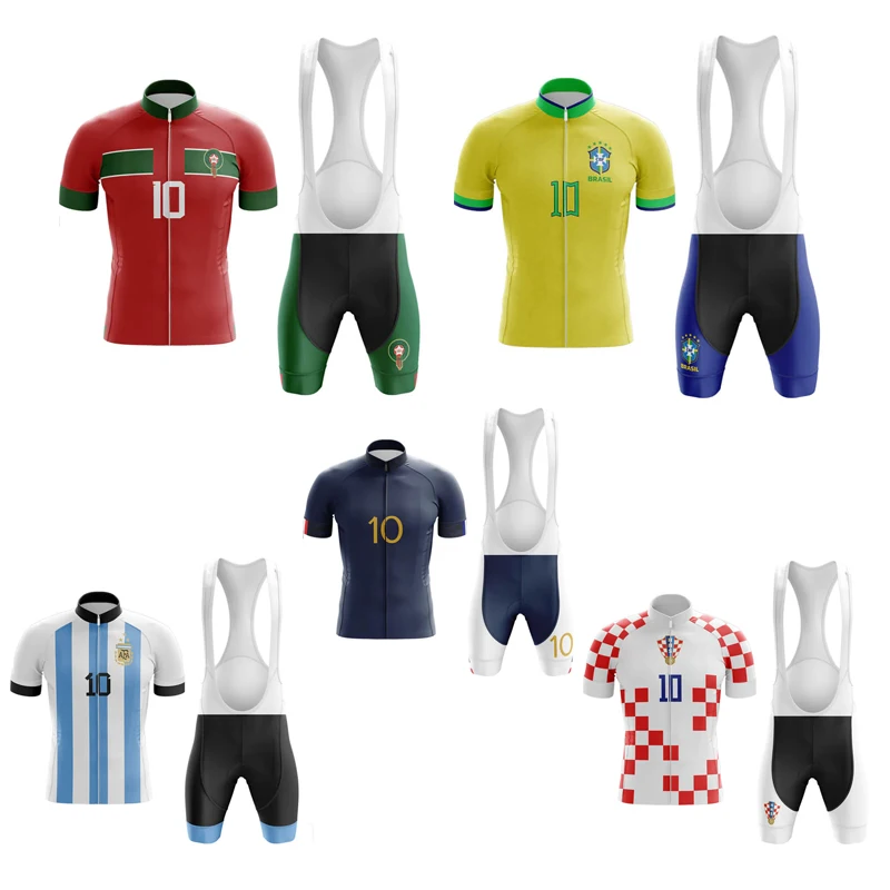 

National Football Club Men's Short Sleeve Cycling Jersey Set 2023 Summer Breathable MTB Cycling Clothing for Men Ropa Ciclismo