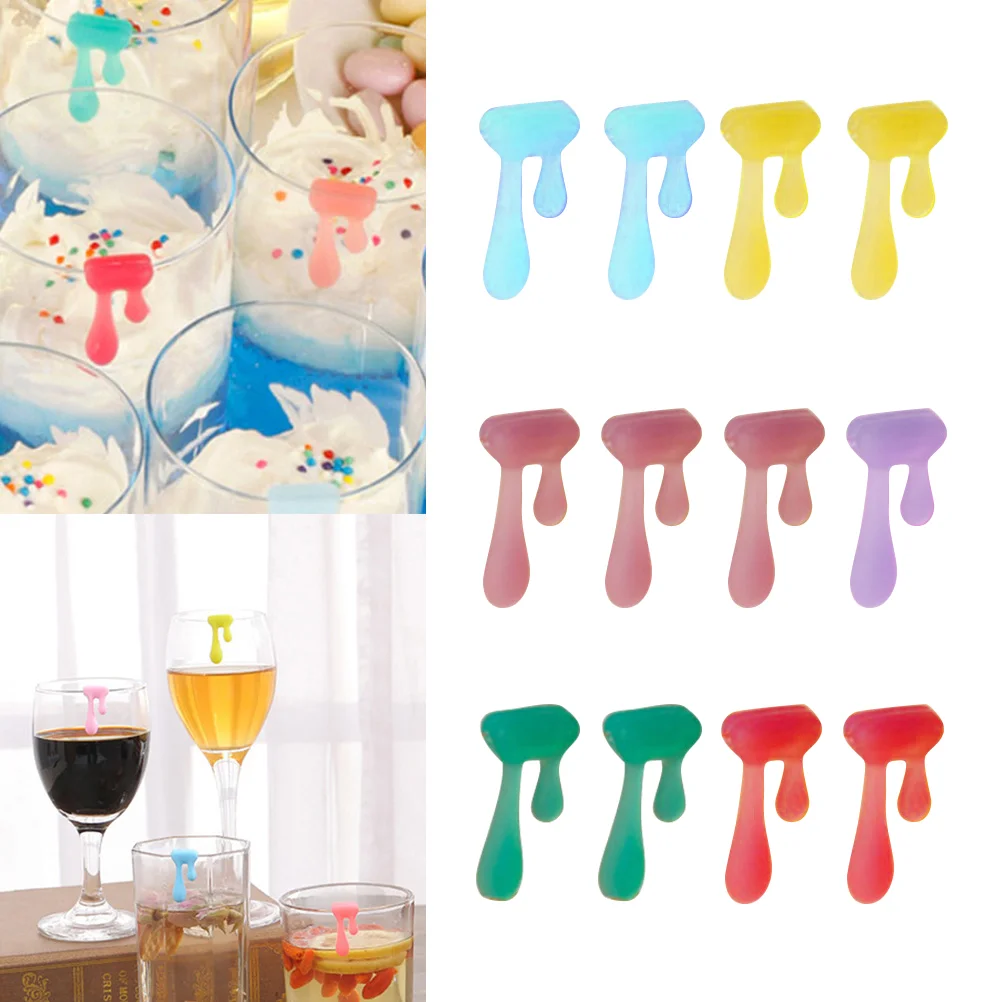 

12 Pcs Glass Recognizer Identification Tags Silicone Drink Champagne Markers Label