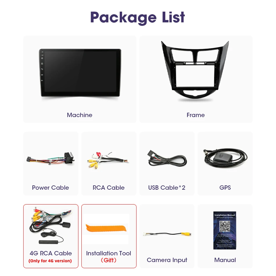 $78.42 JMCQ 2 din Android 11 Car Radio For Hyundai Solaris Verna Accent 1 2010 - 2016 Multimedia Video Player Navigaion GPS Auto DVD AM