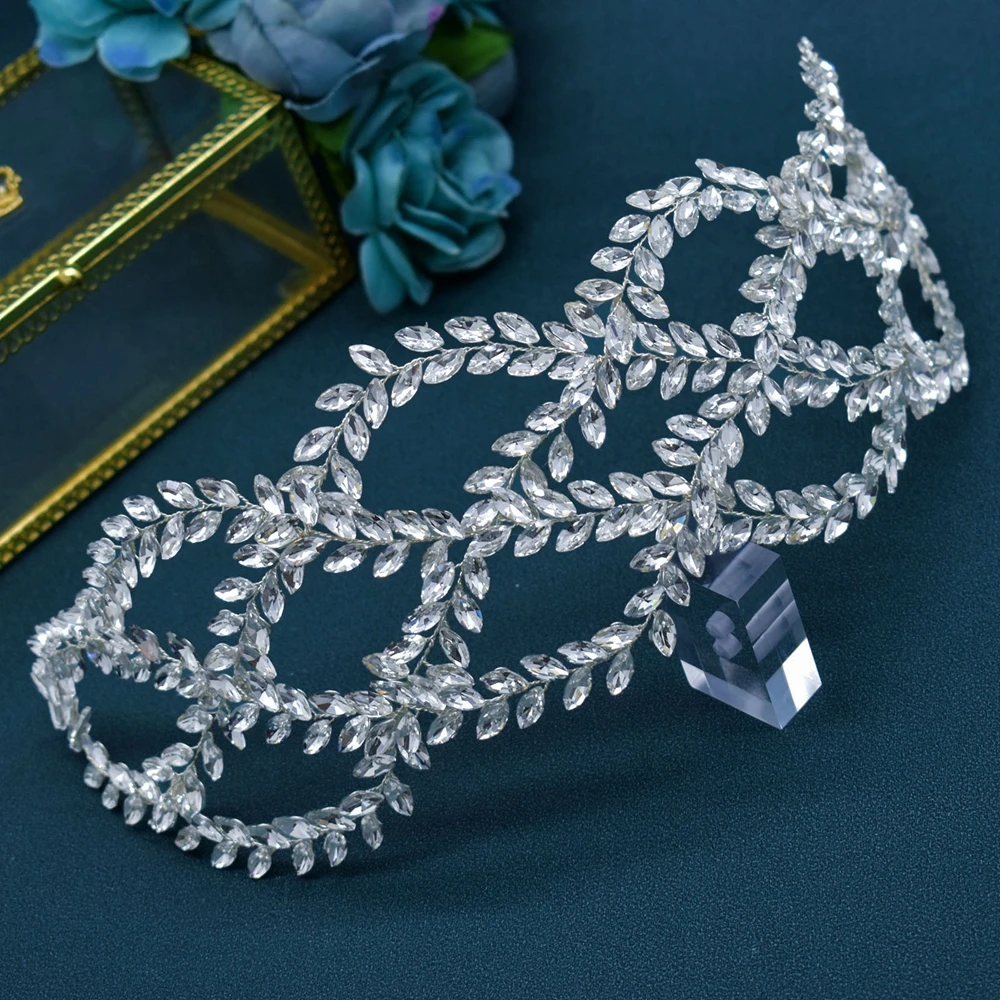 

DZ008 Crystal Bridal Headwear Bridesmaid Tiara Rhinestone Hairband Wedding Hair Jewelry Brides Headdress Party Prom Headpiece