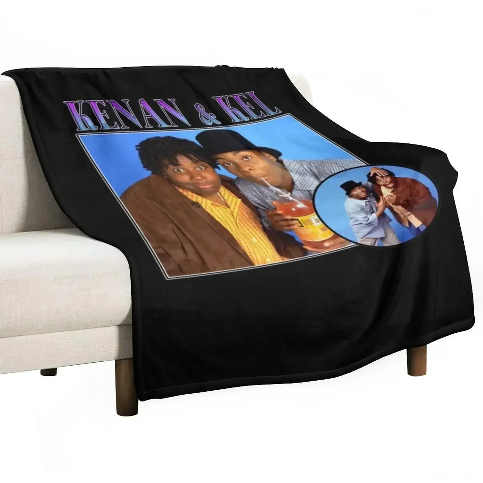 Kenan &amp Kel винтажная футболка с коллажем роскошное дизайнерское плюшевое одеяло из