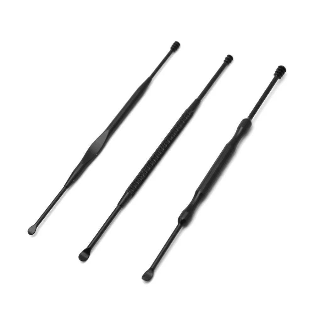 

6PCS Stainless Steel Ear Wax Removers Earpicks Ear Cleaner Set for Home Family Health Care (Black)